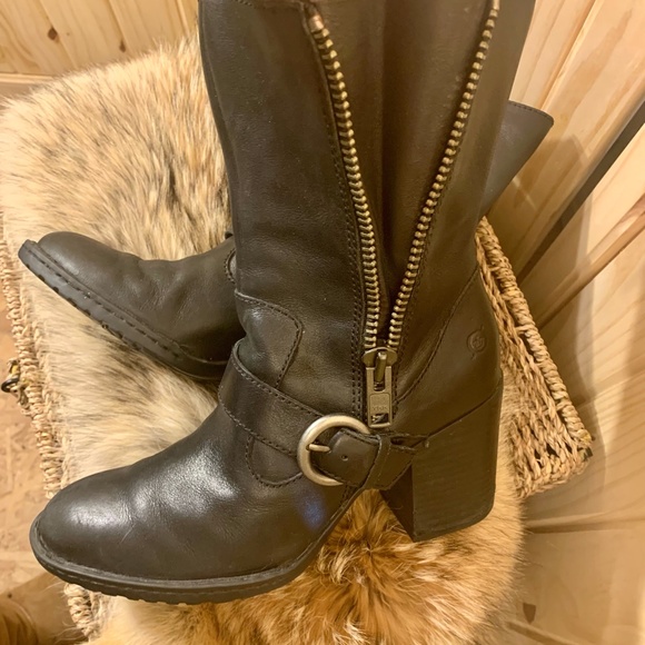 Born Black Heeled Boots with Buckle - Picture 3 of 16